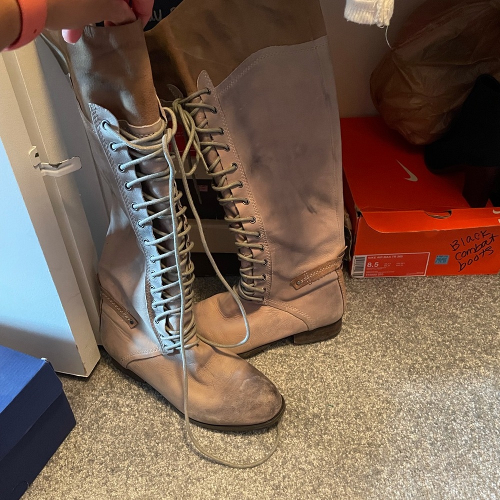 Gray boots